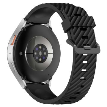 KALEBOL 22mm Silicone Band for Huawei Watch 4 / 4 Pro / GT 4 46mm Tire Pattern Watch Strap - Black