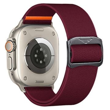 Nylon Strap for Apple Watch Series 41mm - 40mm - 38mm Elastic Band - Wine Red