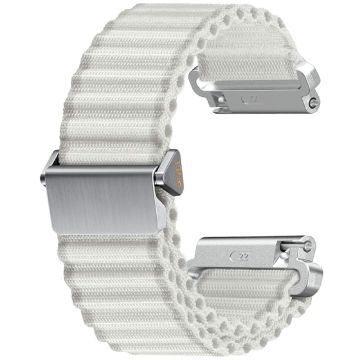 22mm Nylon Band for Huawei Watch 4 / 4 Pro / GT 4 46mm Wave Design Watch Strap - White