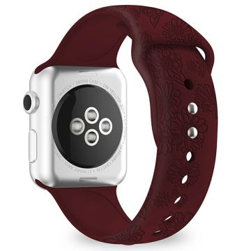 Silicone Strap for Apple Watch Series 41mm - 40mm - 38mm - Sunflower Wine Red