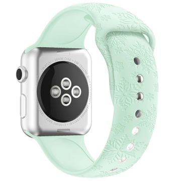 Silicone Strap for Apple Watch Series 41mm - 40mm - 38mm - Snowflake Light Green