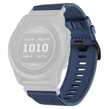 Watchband for Garmin Fenix 8 51mm / Enduro 3 / Instinct 2X Universal 26mm Quick Release Nylon Canvas Watch Strap - Blue