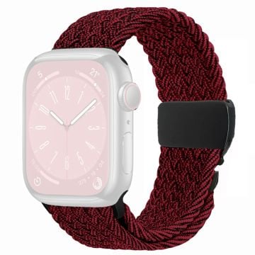 Armband Apple Watch Series 41mm - 40mm - 38mm Vävt klockarmband - Svart Röd Mix