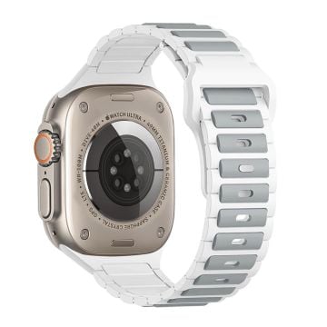 Silikonarmband i två färger Apple Watch Series 41mm - 40mm - 38mm - Grå + Vit