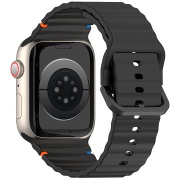 KALEBOL Silikonarmband Apple Watch Series 41mm - 40mm - 38mm Armband - Svart