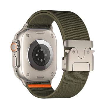 Armband Apple Watch Series 49 mm - 45 mm - 44 mm - 42 mm Nylonband - Militärgrön