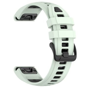 20 mm armband Garmin Fenix 8 43 mm / Descent MK3 / MK3i / epix Pro (Gen 2) 42 mm universellt silikonarmband - Mintgrön + Svart