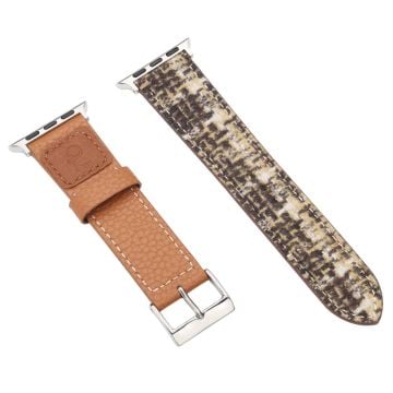 Ull + läderarmband Apple Watch Series 41mm - 40mm - 38mm - Brun + Kaffe