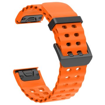 26 mm silikonarmband Garmin Fenix 8 51 mm / Enduro 3 / Enduro 2 Quick Release Ocean klockarmband - Orange