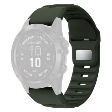 26 mm silikonarmband Garmin Fenix 8 51 mm / Enduro 3 / Enduro 2 Quick Release klockarmband - Militärgrön