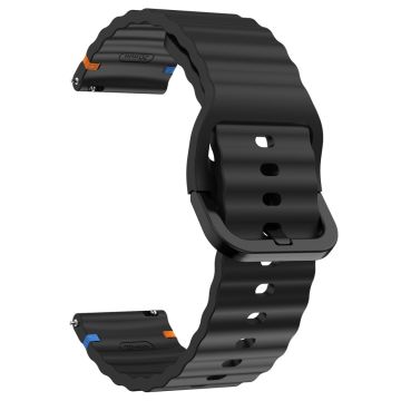 22 mm silikonarmband Xiaomi Watch S4 Sport / Redmi Watch 5 Active Wave Design klockarmband - Svart