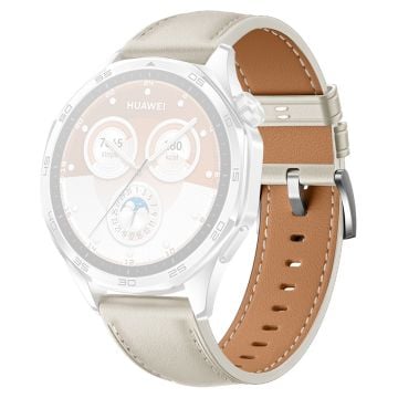 Huawei Watch GT 5 46 mm / GT 5 Pro 46 mm / GT 4 46 mm ersättningsarmband 22 mm klockarmband i äkta koskinnläder - Beige