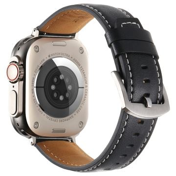 Armband Apple Watch Series 41mm - 40mm - 38mm äkta koskinn - Svart