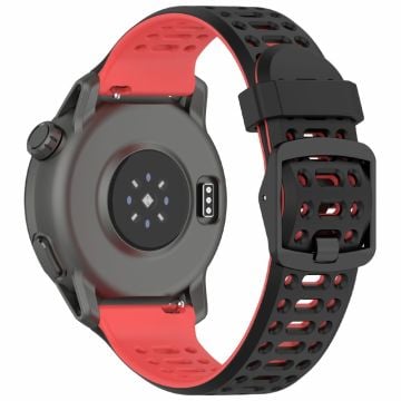 Coros Pace 3 / Apex 2 Pro / Apex Pro Silikonarmband Dual Color 22mm Klockarmband - Svart / Röd