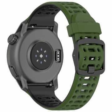 Coros Pace 3 / Apex 2 Pro / Apex Pro Silikonarmband Dual Color 22mm Klockarmband - Militärgrön / Svart