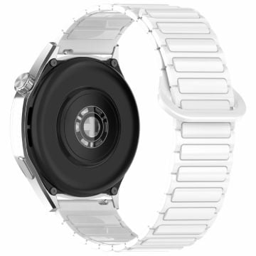 Samsung Galaxy Watch7 44mm / 40mm / Watch FE 40mm / Watch6 40mm / 44mm Silikonband Dual Color 20mm Magnetiskt klockarmband - Vit