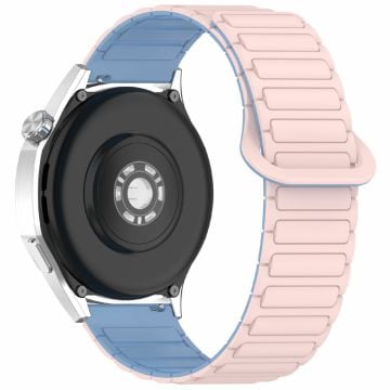 Huawei Watch GT 5 Pro 46mm / GT 5 46mm / Watch 4 / Samsung Galaxy Watch3 45mm silikonband 22mm magnetiskt klockarmband - Rosa / Blå