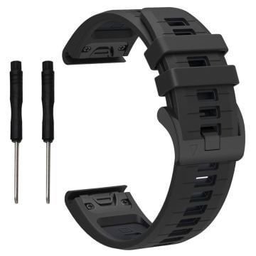 Garmin Fenix 8 51mm / Enduro 3 / Fenix 7X / 7X Pro Quick Release klockarmband Dual Color 26mm silikonarmband - Svart