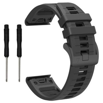 Garmin Fenix 8 51mm / Enduro 3 / Fenix 7X / 7X Pro Quick Release klockarmband Dual Color 26mm silikonarmband - Mörkgrå