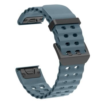 26 mm silikonrem Garmin Fenix 8 51 mm / Enduro 3 / Instinct 2X klockarmband med flera hål - Rockcyan