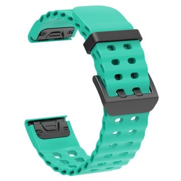 26 mm silikonrem Garmin Fenix 8 51 mm / Enduro 3 / Instinct 2X klockarmband med flera hål - Teal Grön