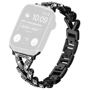 Metal Twisted klockarmband Apple Watch 10 42mm / 9 8 7 41mm / SE (2023) / (2022) / (2020) 6 5 4 40mm / 3 2 1 38mm - Svart