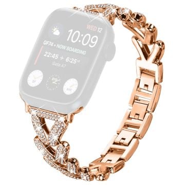 Metal Twisted klockarmband Apple Watch 10 42mm / 9 8 7 41mm / SE (2023) / (2022) / (2020) 6 5 4 40mm / 3 2 1 38mm - Roséguld