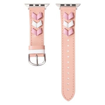 Läderarmband Apple Watch Series 10 42mm / 9 8 7 41mm / SE (2023) SE (2022) SE 6 5 4 40mm / 3 2 1 38mm - Rosa + Flerfärgad