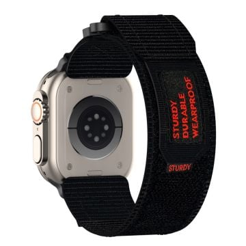 Nylonband Apple Watch 10 42mm / 9 8 7 41mm / SE (2023) (2022) / SE 6 5 4 40mm / 3 2 1 38mm Klockarmband med kontakt - Svart