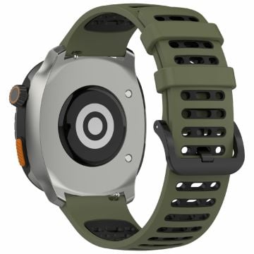 22 mm klockarmband i silikon Xiaomi Watch S4 Sport / Samsung Galaxy Watch3 45 mm / Watch 46 mm sportarmband - Djungelgrön + Svart