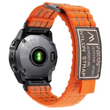 22mm Watch Band Garmin Fenix 8 47mm / Fenix E 47mm / Quatix 7 Pro Magic Tape Nylon Strap - Orange