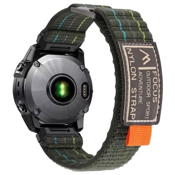 22mm Watch Band Garmin Fenix 8 47mm / Fenix E 47mm / Quatix 7 Pro Magic Tape Nylon Strap - Army Green