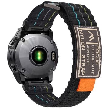 26 mm klockarmband Garmin Fenix 8 51 mm / Enduro 3 / Instinct 2X Magic Tape Nylon Strap - Svart