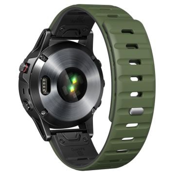 26mm Magnetic Strap Garmin Fenix 8 51mm / Enduro 3 / Instinct 2X Silicone Watch Band - Army Green+Black