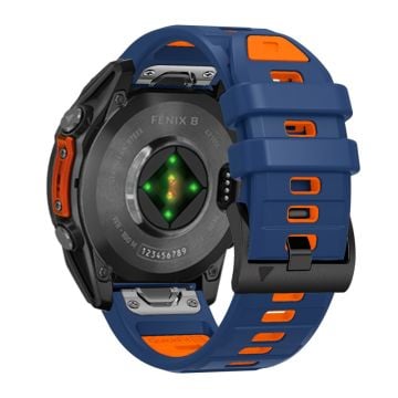 26 mm klockarmband Garmin Fenix 8 51 mm / Enduro 3 / Instinct 2X Universal Silicone Band - Safir + Orange