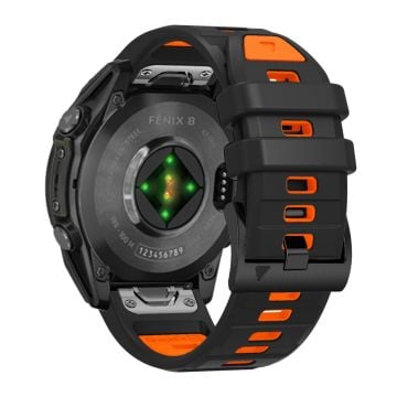 26 mm klockarmband Garmin Fenix 8 51 mm / Enduro 3 / Instinct 2X Universal Silicone Band - Svart + Orange