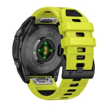 26 mm klockarmband Garmin Fenix 8 51 mm / Enduro 3 / Instinct 2X Universal Silicone Band - Lime + Svart