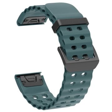 26 mm silikonrem Garmin Fenix 8 51 mm / Enduro 3 / Instinct 2X klockarmband med flera hål - Rockcyan