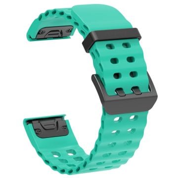 26 mm silikonrem Garmin Fenix 8 51 mm / Enduro 3 / Instinct 2X klockarmband med flera hål - Teal Grön