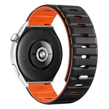 22 mm magnetiskt armband Huawei Watch GT 5 Pro 46 mm / GT 5 46 mm / GT 4 46 mm silikonarmband - Svart + Orange