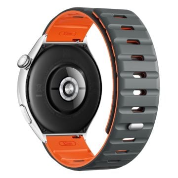 22 mm magnetiskt armband Huawei Watch GT 5 Pro 46 mm / GT 5 46 mm / GT 4 46 mm silikonarmband - Grå + Orange