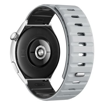 22 mm magnetiskt armband Huawei Watch GT 5 Pro 46 mm / GT 5 46 mm / GT 4 46 mm silikonarmband - Ljusgrå + Svart