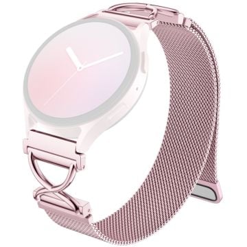 Garmin vivoactive 5 / GarminActive 5 Milanese Band Electroplated Stainless Steel Magnetic Watch Strap with X-Shaped Connector - Rose Pink