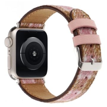 Watch Band Apple Watch Series 10 42mm Wool Fabric Grid Watch Strap - Grid Pink