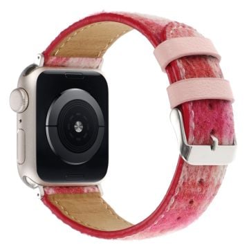 Watch Band Apple Watch Series 10 42mm Wool Fabric Grid Watch Strap - Grid Red