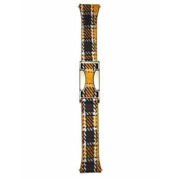 Huawei Watch GT 3 Pro 43mm / GT 3 42mm Universal 20mm Magnetic Buckle Plaid Texture Wool Watch Strap - Yellow