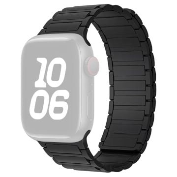 Magnetic Silicone Watch Band Apple Watch Series 10 42mm Three-Bead Design - Black