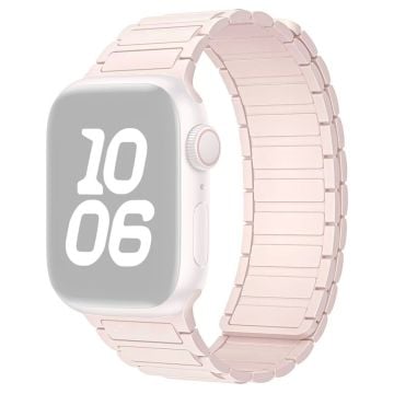 Magnetic Silicone Watch Band Apple Watch Series 10 42mm Three-Bead Design - Pink