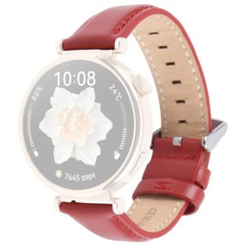 22mm Strap Garmin Venu 3 / Forerunner 265 / Forerunner 265 Music Top Layer Cowhide Leather Watch Band - Red