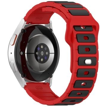 Huawei Watch GT 5 / GT 4 46mm / Samsung Gear S3 Classic / S3 Frontier Silicone Strap Dual Color Watch Band - Red / Black